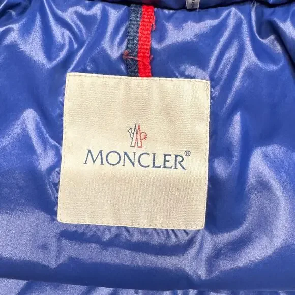 Moncler Enfant Maya Down Jacket Toddler Size 2Y Removeable Hood Glossy Blue - Picture 7 of 15